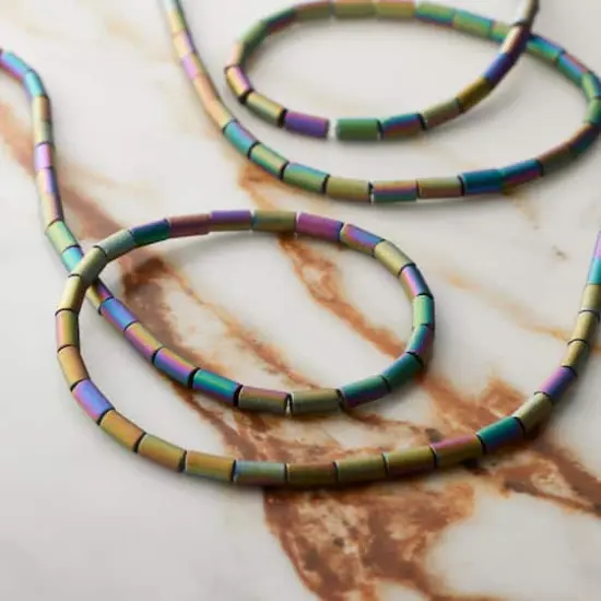 Glass Tube Beads, 4mm by Bead Landing&trade; Rainbow Iridescent {3}