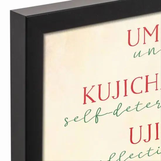 Principles of Kwanzaa Black Framed Canvas Wall Art {4}