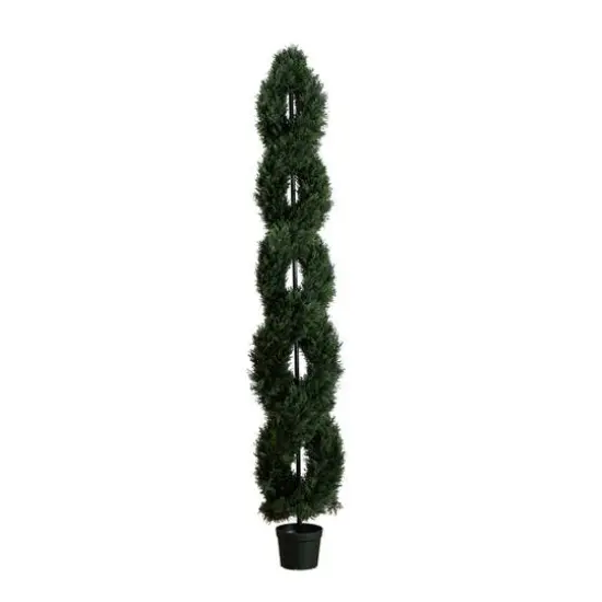 8ft. UV-Resistant Double Pond Cypress Spiral Topiary {1}