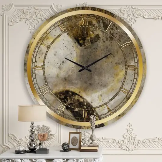 Designart Gold Desert Neutral Glam Wall Clock {4}