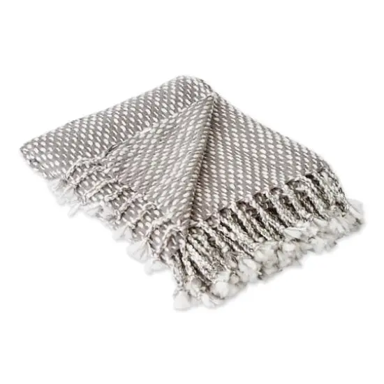 DII&reg; Gray & White Textured Acrylic Throw {1}