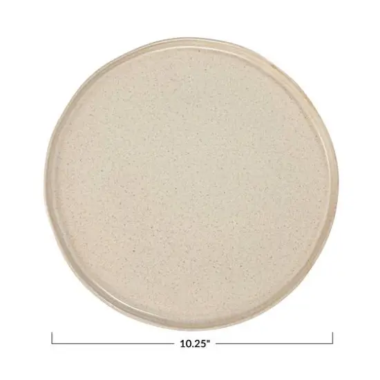 Hello Honey® 10.25" Cream Speckled Glaze Stoneware Plate, 2ct. {4}