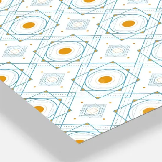 Designart 'Retro Minimal Patttern In Orange And Bluye Oversized Mid-Century Modern Multipanel Wall Clock {4}