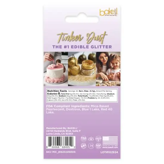 Bakell&reg; Tinker Dust Edible Glitter Pollipop Purple {6}