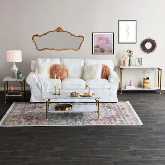 Household Essentials Crown Console 23" 2-Tier Console Table White {4}