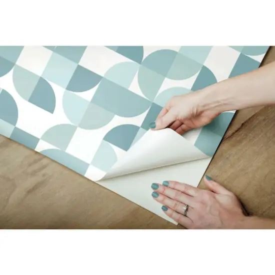 RoomMates Mid-Century Geometric Peel & Stick Wallpaper Green {9}
