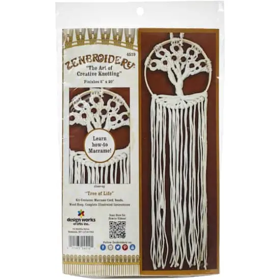 Design Works&trade; Zenbroidery&trade; Tree of Life Macram&eacute; Wall Hanging Kit {1}