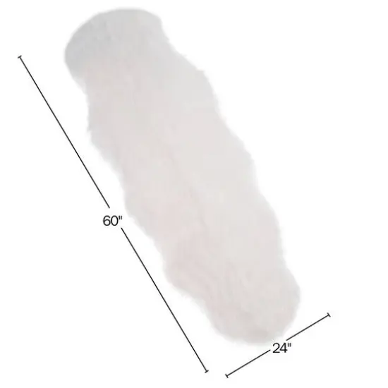 Hastings Home Faux Sheepskin Fur Rug White {5}