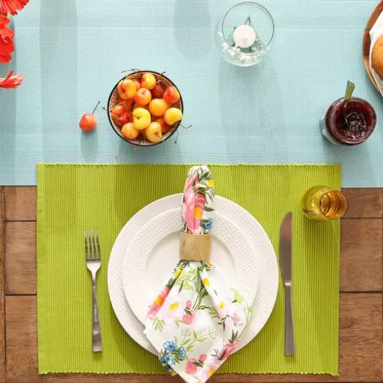 DII&reg; Ribbed Cotton Placemats, 6ct. Avocado {6}