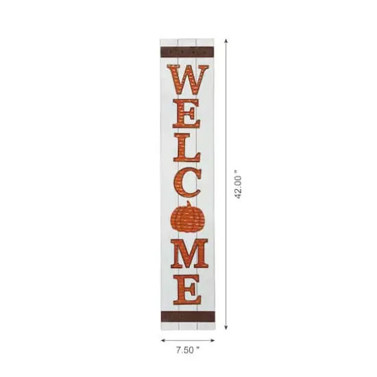 Glitzhome&reg; 42" Fall Wooden Welcome Porch Sign {4}