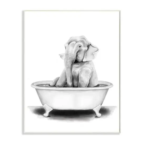 Stupell Industries Elephant In A Tub Wall Plaque {1}