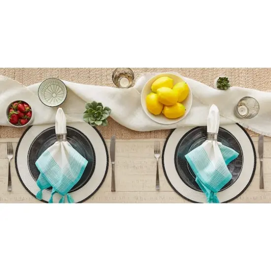 DII&reg; Antique Striped Turquoise Tassel Napkins, 6ct. {12}