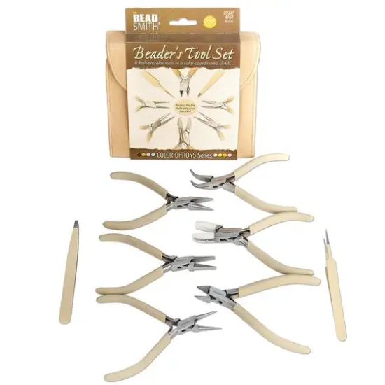 The Beadsmith&reg; Fashion Color Plier Set & Clutch Desert Beige {6}