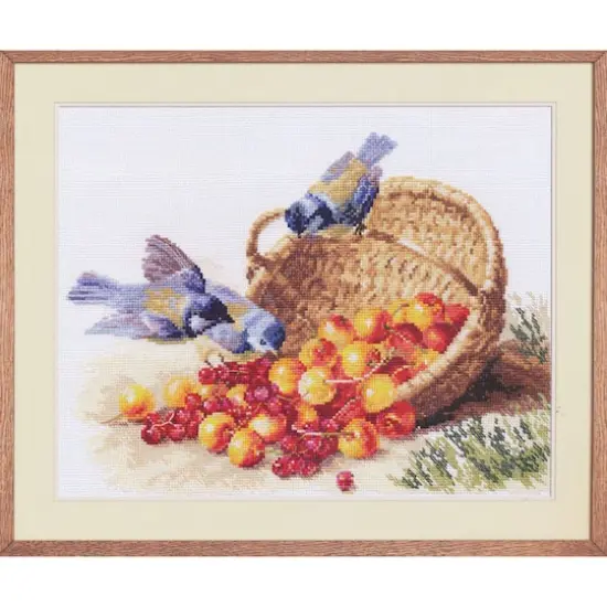 Alisa Chickadees And Sweet Cherries Cross Stitch Kit {1}