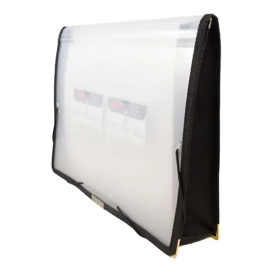 JAM Paper Clear 13" x 9.75" Expandable Elastic Closure Plastic Portfolio {4}