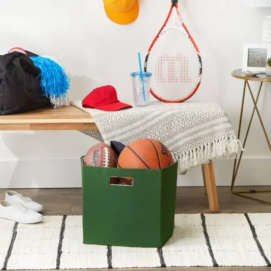 DII&reg; 13" Polyester Solid Storage Cube Hunter Green {4}