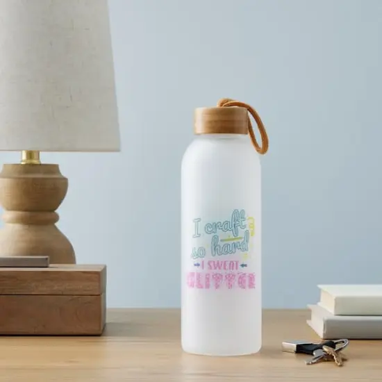 24oz. Frosted Glass Sublimation Bottle by Make Market® White {3}