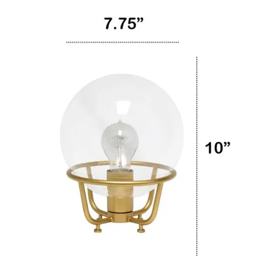 Lalia Home 10" Old World Globe Glass Table Lamp Matte Gold {4}
