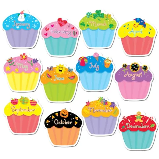 Creative Teaching Press&reg; Month Cupcakes Cut-Outs, 3 Packs of 12 {3}