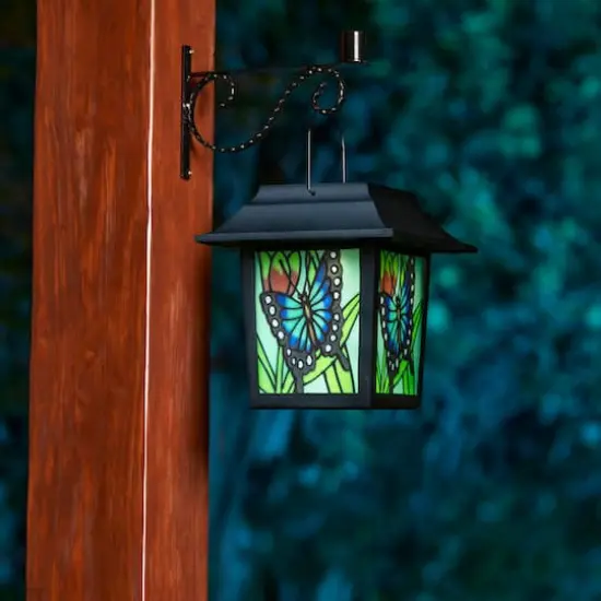 Glitzhome&reg; 30" Solar Powered Butterfly Pattern Garden Lamp with Stakes, 2ct. {5}