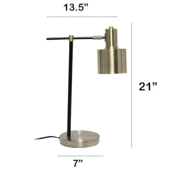 Lalia Home Mid Century Modern Metal Table Lamp Antique Brass {4}