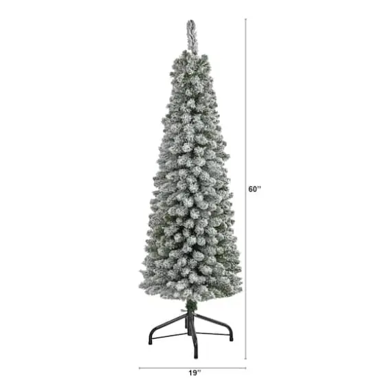 5ft. Unlit Flocked Artificial Christmas Tree {3}