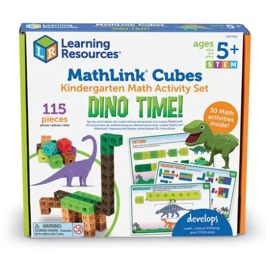 Learning Resources Mathlink Cubes Kindergarten Math Activity Set: Dino Time! {8}