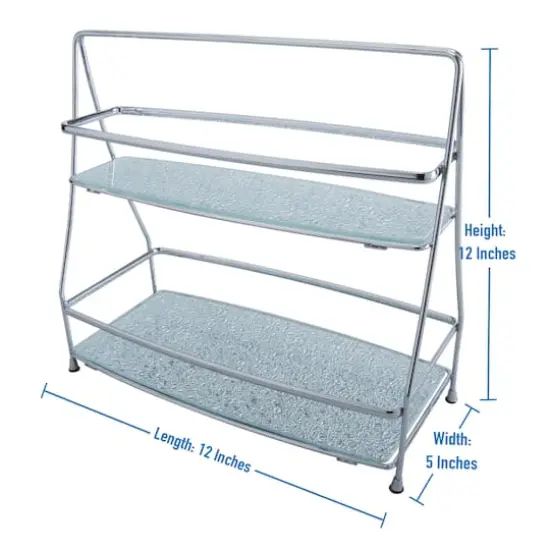 Elle D&eacute;cor 2-Tier Hammered Mirror Vanity Tray {4}