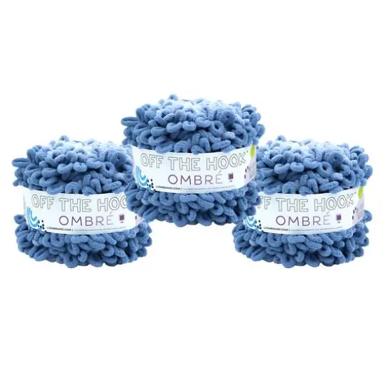 3 Pack Lion Brand&reg; Off the Hook&trade; Ombre Yarn Faded Denim {1}