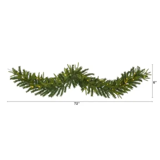6ft. Pre-Lit Clear LED Green Pine Artificial Christmas Garland {3}