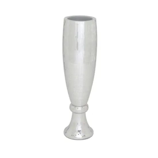 33" Silver Polystone Glam Vase {1}