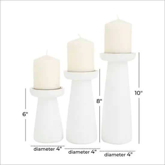 CosmoLiving by Cosmopolitan White Modern Candle Holder Set {6}