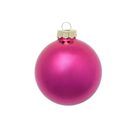 Whitehurst 40 Pack 1.5" Shiny Glass Ball Ornaments Raspberry {1}