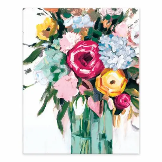 Bright Painted Flowers Tabletop Canvas Art {1}