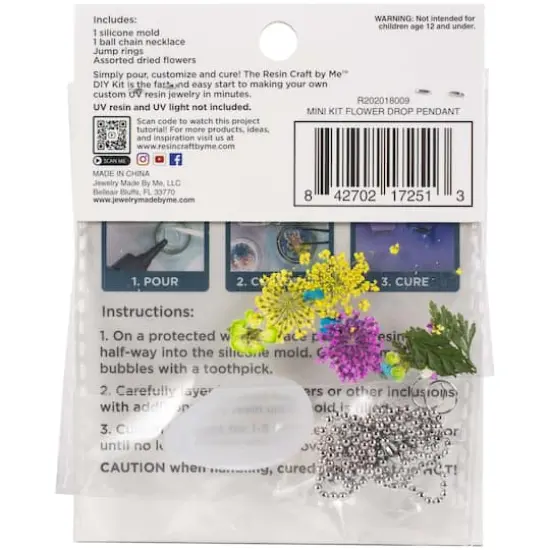 Jewelry Made By Me Resin Craft Flower Drop Pendant Mini Kit {4}