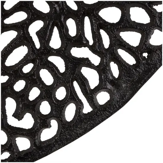 45" Black Abstract Aluminum Wall Mirror with Open Lattice Frame {6}