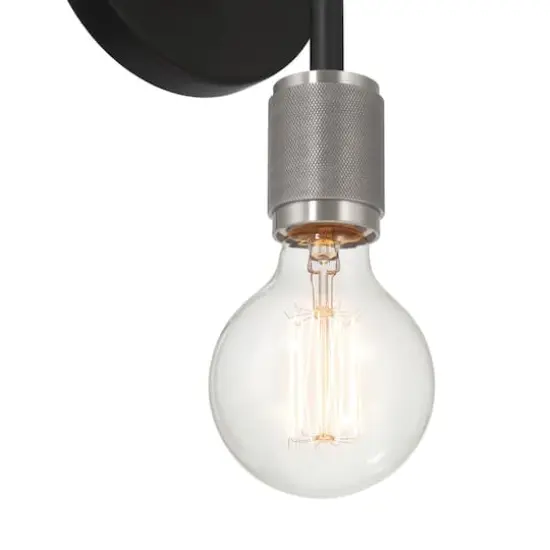 Hello Honey® 19" Maxim Black Modern Minimalist Metal Exposed 2-Bulb Wall Sconce {5}