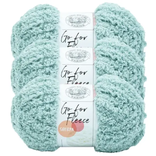 3 Pack Lion Brand&reg; Go For Fleece Sherpa Yarn Seafoam {1}