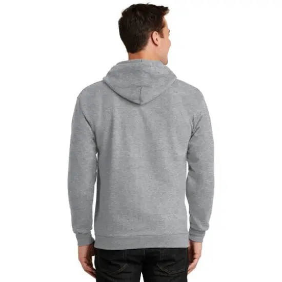 Port & Company&reg; Essential Fleece Full-Zip Hooded Sweatshirt Athletic Heather {5}