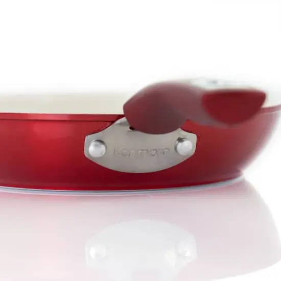 Kenmore&reg; Arlington 2-Piece Metallic Red Aluminum Ceramic Coated Nonstick Frying Pan Set {9}