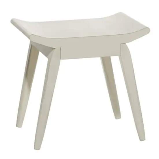 17" White Wood Traditional Stool {1}