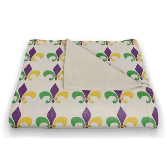 Laissez Les Bon Temps Rouler Mardi Gras Fleece Throw {3}