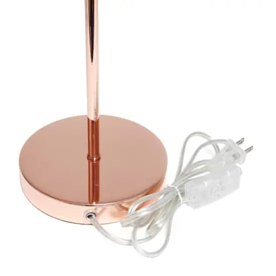 Simple Designs 23" White Fabric Shade Lamp Rose Gold {8}