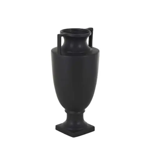 22" Black Ceramic Sleek Amphora Vase {3}