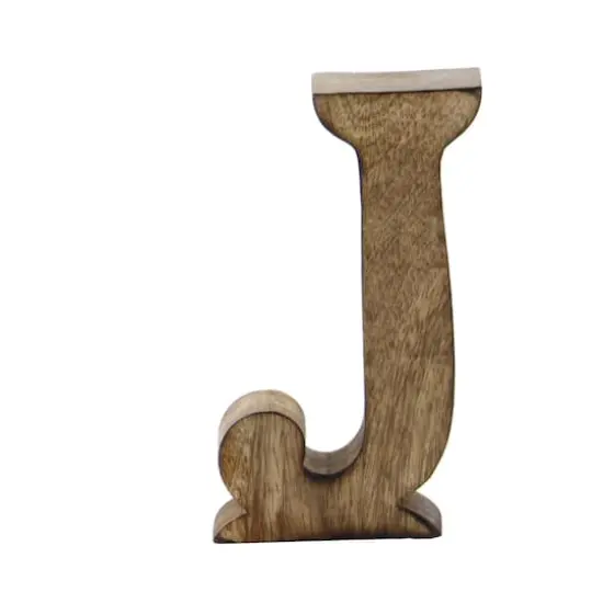 8" Brown Mango Wood Letter Set, 6ct. {4}