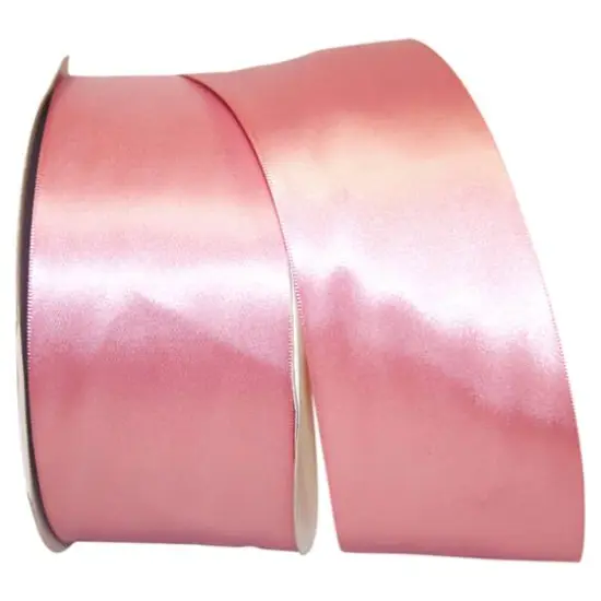 JAM Paper 2.5'' x 50yd. Double Face Satin Ribbon Dusty Rose {1}
