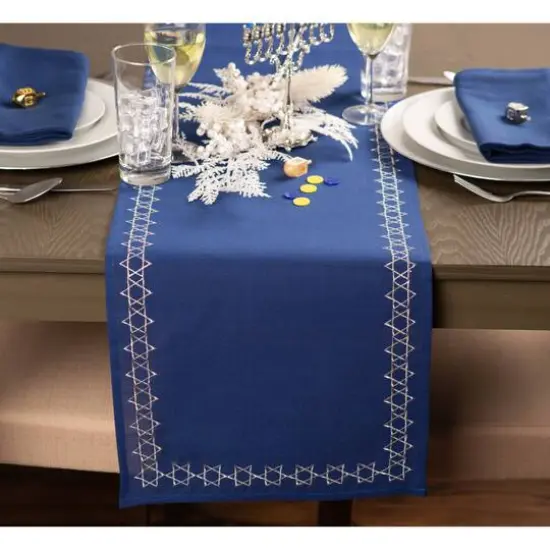 DII&reg; 108" Embroidered Star of David Table Runner {7}