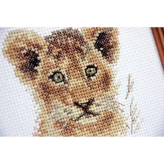 Alisa Animal Portraits Lion Cub Cross Stitch Kit {4}