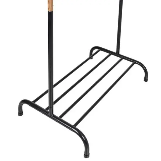Honey Can Do Black Single Garment Rack with Shoe Shelf & Hanging Bar {5}