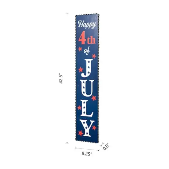 Glitzhome&reg; 42.5" Lighted Wood Happy July 4th Porch Sign {8}